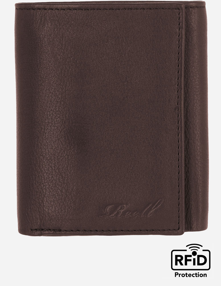 Mini Trifold Leather Wallet brown