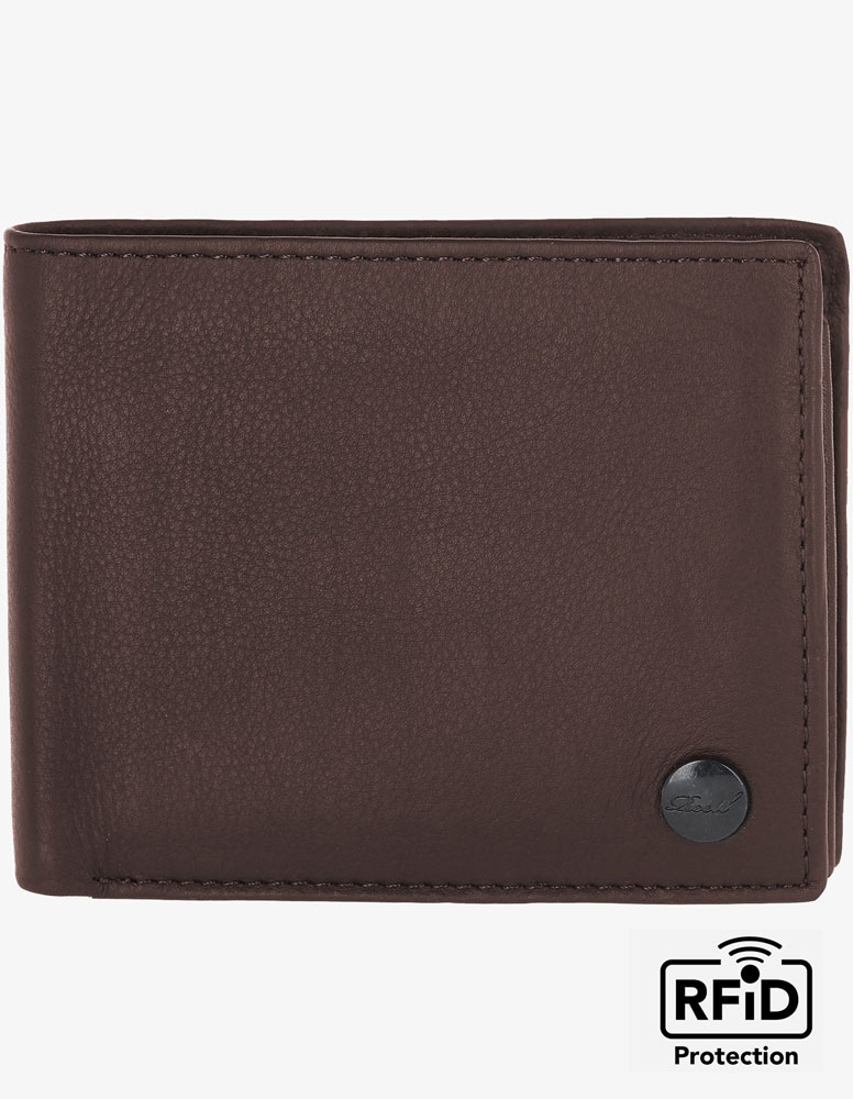 Button Wallet brown