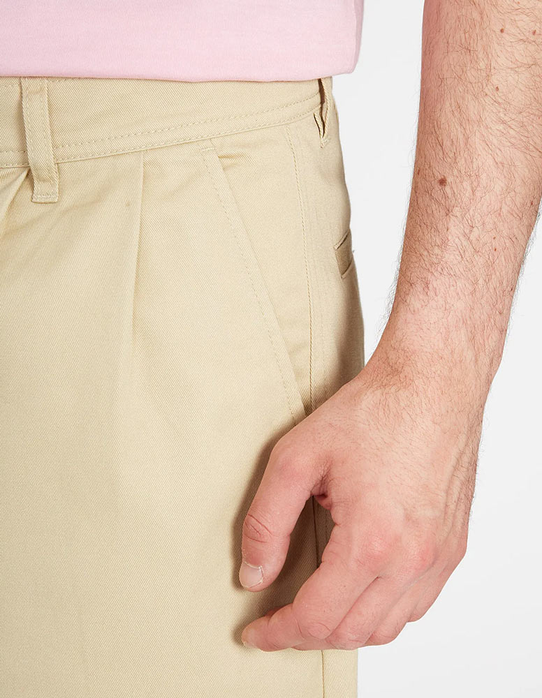Pleated Loose Tapered Chino almond