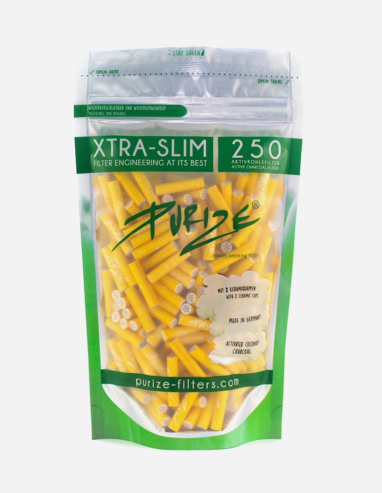 250 XTRA Slim Size Aktivkohlefilter gelb