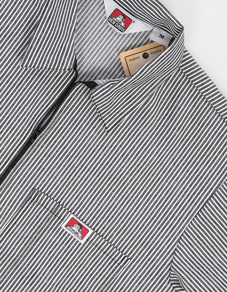 Short Sleeve 1/2 Zip Shirt stripe black